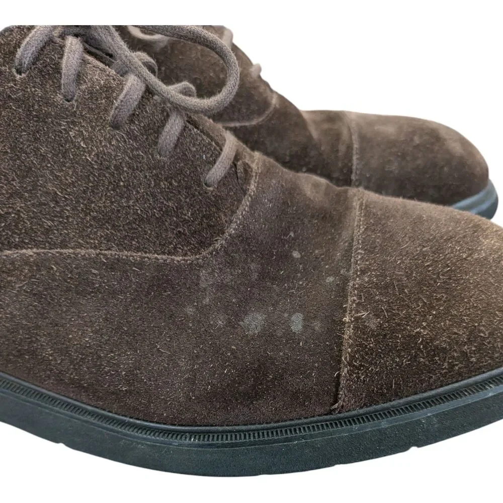 DresSport Brown Suede Oxford Shoes Mens Size 11.5 Casual Comfort Cap Toe Hipster